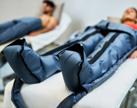 closeup woman receiving compression therapy Compression Therapy for Post-Surgery Recovery